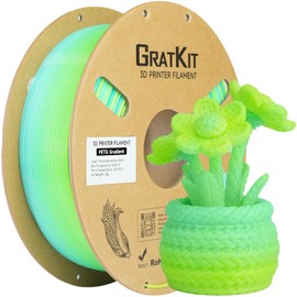 GratKit Gradient PETG Filament, Color Change 3D Printer Filament 1.75mm, 1kg, Multicolor PETG Translucent Gradient Yellow Green