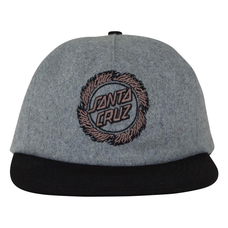 SANTA CRUZ Flame Ringed Dot Snapback Unstructured Hat Black/Grey OS