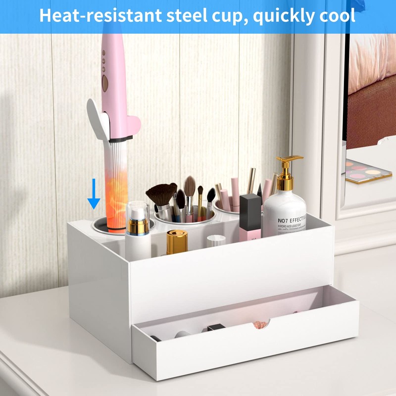 NIUBEE Hair Tool Organizer, White Acrylic Hair Dryer and Styling