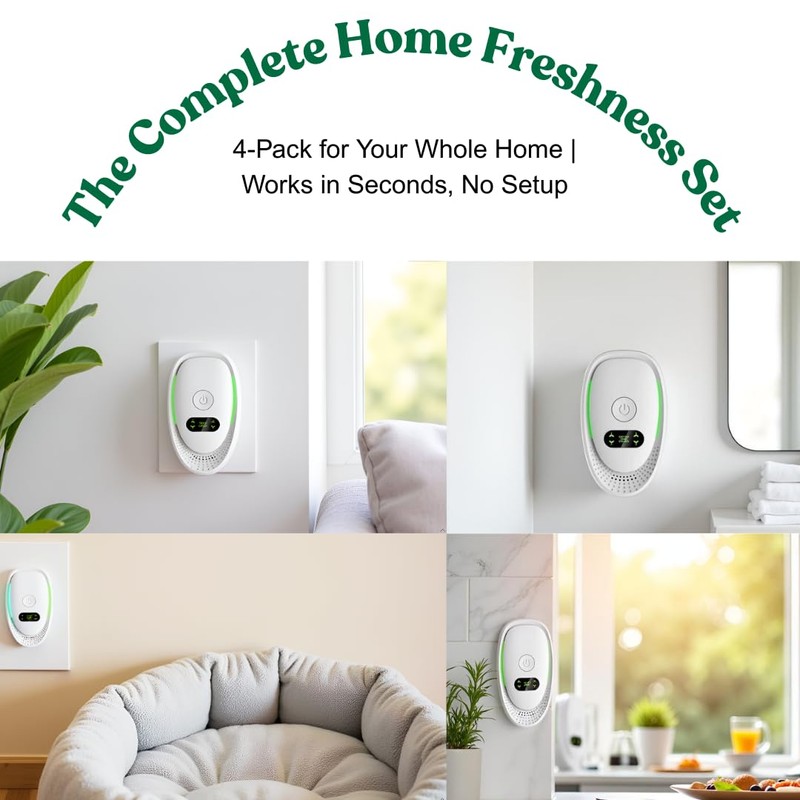 Smart Air Ionizer 4-Pack for Home with Night Light |