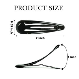 40pcs Snap Hair Clips, 2'' Hair Clip, Non-slip Black Hairpin Accessories for Women Girls, Metal Barrettes for Styling, Black
