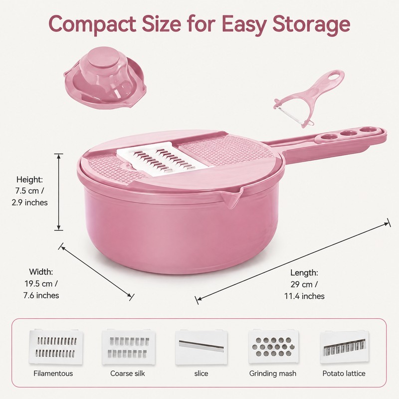 9-in-1 Vegetable Cutter for Kitchen – Multi-Function Slicer, Shredder and