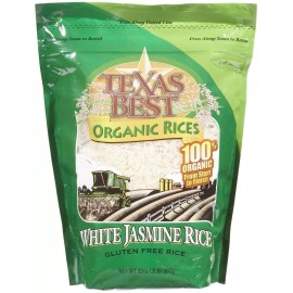 Texas Best Organics Rice, Og, Jasmine White, 32-Ounce (Pack of 3)