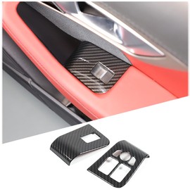 Daeiclru Interior Window Glass Lift Switch Button Cover Compatible with Jaguar F-Type 2013-2024, ABS Window Lift Switch Panel Decoration Frame Trim Cover (Carbon Fiber Pattern)