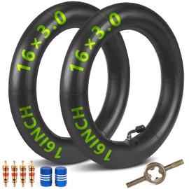 2Pcs 16x3.0 Bike Inner Tube with Bent Valve Stem - Replacement Tube Compatible with 16x3.0, 16x3.25, 16x3.5 Tires - Fits E-Bikes, Electric Scooters, Mopeds, Kids Chopper Bikes, and Folding Bikes