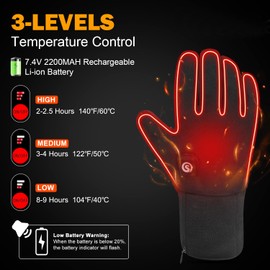 Heated Gloves,Men Women Rechargeable Electric Arthritis Hand Warmer Heated Ski Gloves Mittens, Snow Winter Warm Outdoor Cycling, Motorcycle, Hiking, Snowboarding