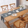 Alishomtll Grey Linen Table Runner Tropical Leaves Table Runner Rectangular