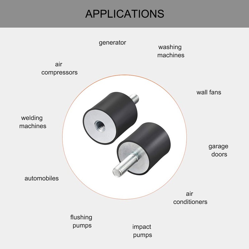 sourcing map M8 Male Female Rubber Mounts Vibration Insulators Shock