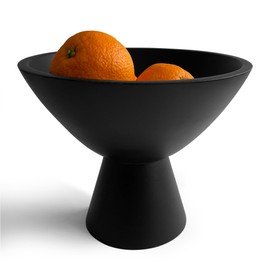 Fairwood Way Black Pedestal Bowl, 8 Inch Wide Black Footed Bowl as Fruit, Key, Decorative, Candy Bowl or Centerpiece