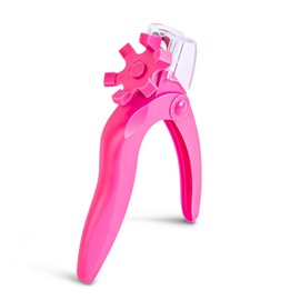 AIRSEE Nail Clippers for Acrylic Nails with Sizer and Catcher Adjustable Nail Tip Cutter with Length Measurement Dial Artificial Fake Acrylic Extension Trimmer Nail Art Salon Home Manicure Tool Pink