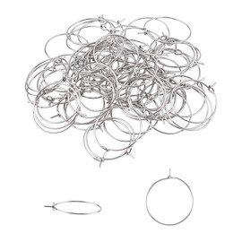 UNICRAFTALE 100pcs 20mm Ear Wine Glass Hypoallergenic Stainless Steel Hoop Earring 0.7mm Pin DIY Earring Wires Findings for Women Hoop Earrings Making 24x20x0.7mm