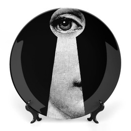 Aloked Lina Cavalieri Plate, Wall Decorative Plate, Mysterious Face Plate Wall Hanging Decoration,Including Bracket and Special Spring Hook, 8 Inch, S8