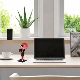 Kichvoe Kimono Geisha Doll, Japanese Doll Figure, Asian Kimono Doll, Traditional Maiko Doll, Asian Kabuki Figure, Oriental Doll Ornaments for Table Decoration at Home