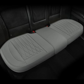 XINGSILUC Back Car Seat Covers - Leather Rear Seat Covers, Luxury Bottom Seat Covers for Cars, Anti-Slip and Wrap Around The Bottom, Car Seat Cushion for Most Cars Sedans Trucks SUVs (Gray-Back)