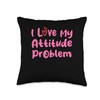 Attitude Problem Funny Sayings Quote Stupid Sarcastic People Throw Pillow
