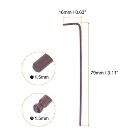 QUARKZMAN 4 Pieces Ball Head Allen Key 1.5mm S2 Steel L Shape Long Arm Hex Key Repair Tool for DIY (Red)