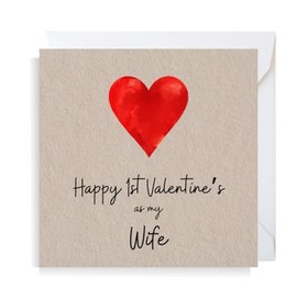 Second Ave Wife Heart 1st Valentine's Square Valentine's Day Greetings Card