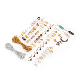 Cuentas de Pelo para Trenzas de Mujer (200 piezas) con Joyería Loc para Trenzas de Pelo, Clips de Metal Dorado y Plateado, Puños, Anillos de Conchas, Accesorios para Rastas para