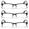 V.W.E. 3 Pairs Rectangular Half Rim Reading Glasses - Simple