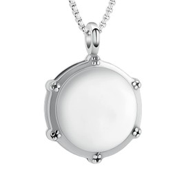 Oinsi Rockers Jazz Band Drum Stainless Steel Cremation Necklace For Ashes For Men Keepsake Jewelry Drummers Snare Drums Stick Memorial Pendant Necklace, 316L, Crystal