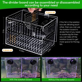 Magnet Acclimation Box for Saltwater Fish Quarantine Aquarium Isolation Box for Aquarium Fish Anemone Reef Coral