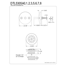 Kingston Brass DTL5305A3 Grid Tub Drain Kit, Antique Brass