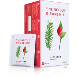 Nutra Tea - Pine Needle & Rosehip Tea | Pine Needle Tea | Pine Tea - 60 Tea Bags - Herbal Tea - (3 Pack)