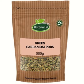 Green Cardamom Pods 500g by Hatton Hill | Aromatic, Versatile, and Perfect for Sweet and Savoury Dishes