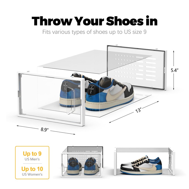 SEE SPRING Large 12 Pack New Stackable Shoe Storage Box,