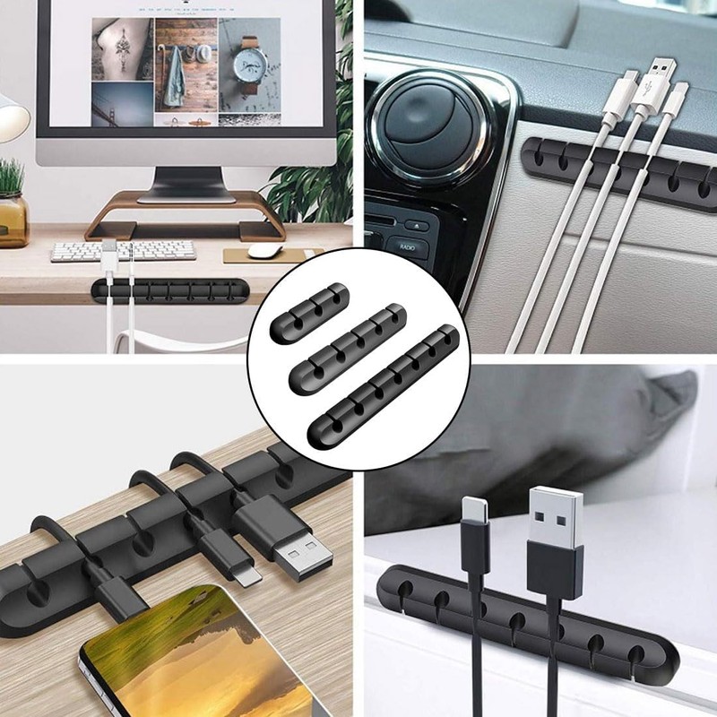 3-Pack Cable Organiser Clips, Cable Holder Clips, Wire Organiser Clip,