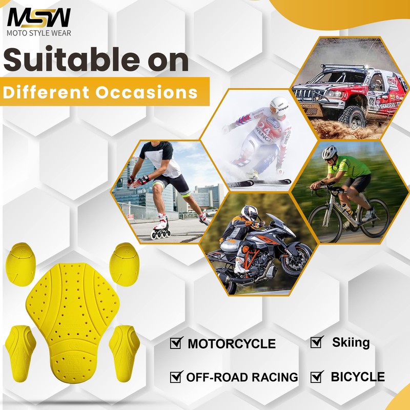 MOTOSTYLEWEAR 5 PC - CE Level 2 certified armor pads