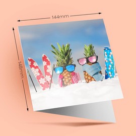 1 x Greeting Card Ski Snowboard Couple Snow Skiing - Blank Birthday Celebration Anniversary #12310