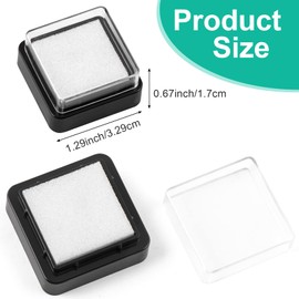 HINZIC 20PCS 3x3cm Empty Blank Ink Pad No Ink Fingerprint Uninked Ink Stamp Pad Mini for Ink Refill DIY Painting Scrapbooking Craft Project