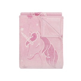Emily´s Check Cuddly Blanket Glow in the Dark Soft and Fluffy 1261.1661 Approx. 100 x 150 cm Unicorn Pink
