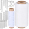 Leather Sewing Waxed Thread, 273Yards 210D and 32Yards 150D White