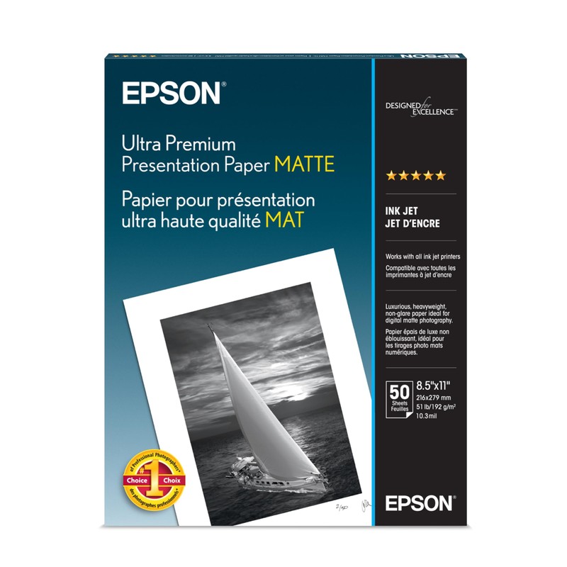 Epson Ultra Premium Presentation Paper MATTE (8.5x11 Inches, 50 Sheets)