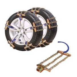 Snow Chain Car Anti Slip Tire Chains Cables Anti Skid Tire Snow Chains for Car SUV Trucks (Middle)