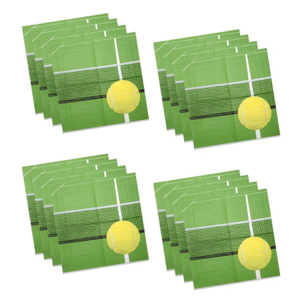 TheCamoHut Tennis Napkins (Luncheon, 16 Pack, with ball and net) Tennis Party Collection by Havercamp, Multicolor