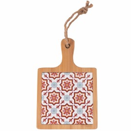 Villa d'Este Home Tivoli Valladolid Bamboo Chopping Board, Majolica, 4-Piece, 7.7 x 5.1-inch