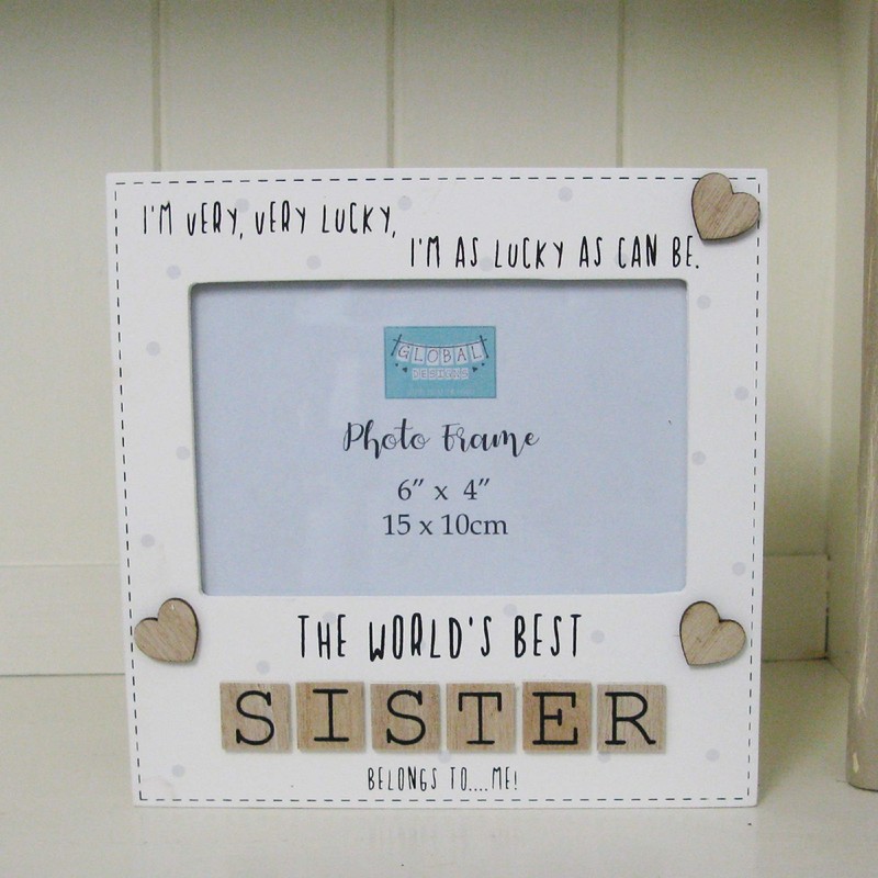 Sister Photo Frame The Worlds Best Sister Gift Letter Tiles