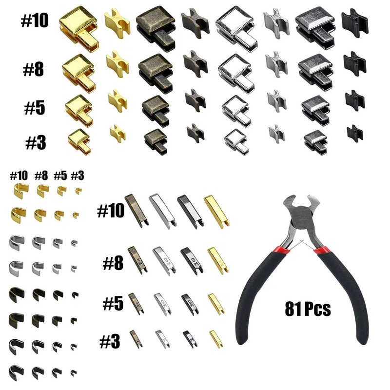 LHZHLE Zipper Repair Kit Replacement: 81Pcs #3#5#8#10 Zipper Stop -