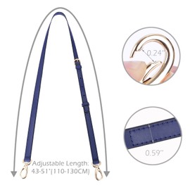 VanEnjoy Correa ajustable de piel genuino para bolso cruzado de repuesto para bolso de mano, 3/5 pulgadas de ancho, 51 pulgadas de largo, Azul, 48"