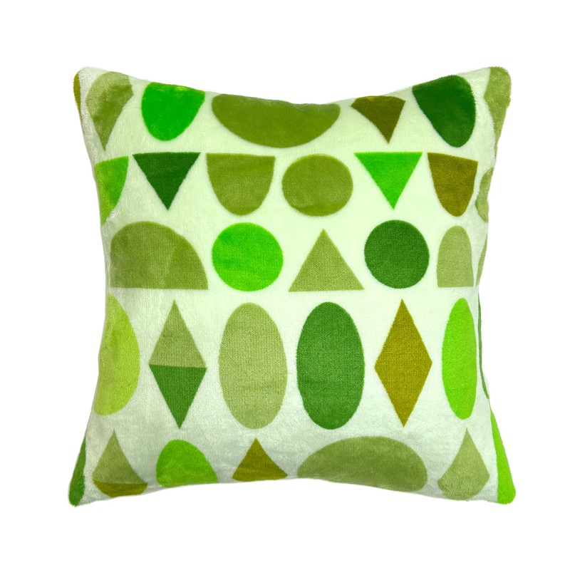Gold Cushion Cover 45x45 Fluffy (Flannel, Pixie Green)
