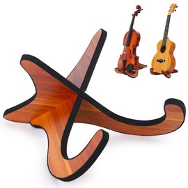 Ohlove Violin Ukulele Stand, Portable Wooden Stand for Mandolins and Banjo