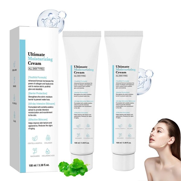 2PC Crema hidratante definitiva con frmula juvenil, crema hidratante con