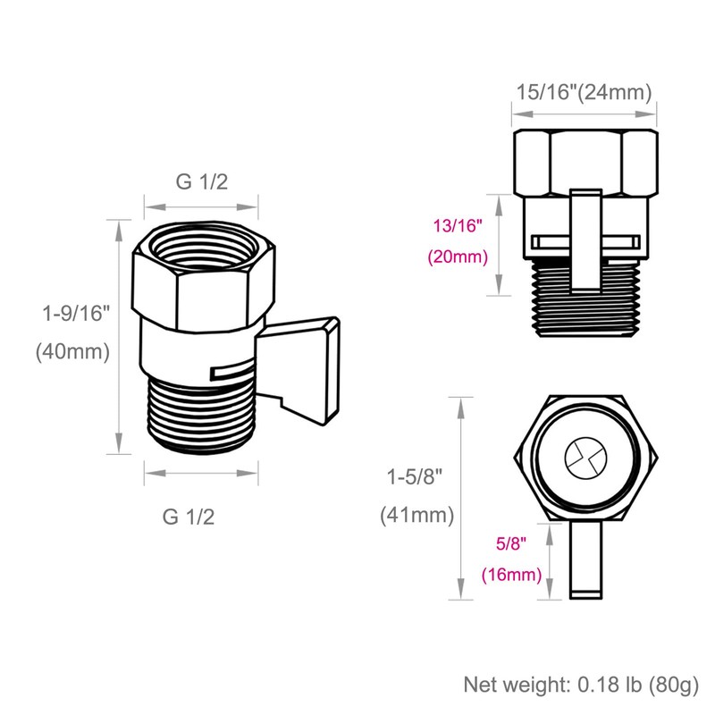 Shower Water Flow Restrictor, APLusee Brass Pressure Regulator Cut off
