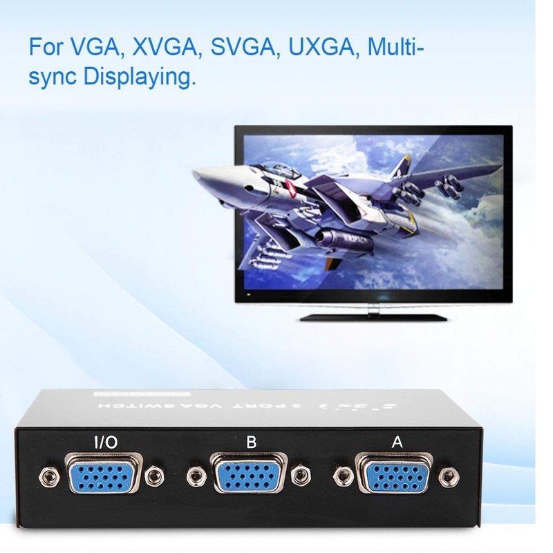 2 en 1 Salida Divisor VGA, Divisor de Conmutador VGA