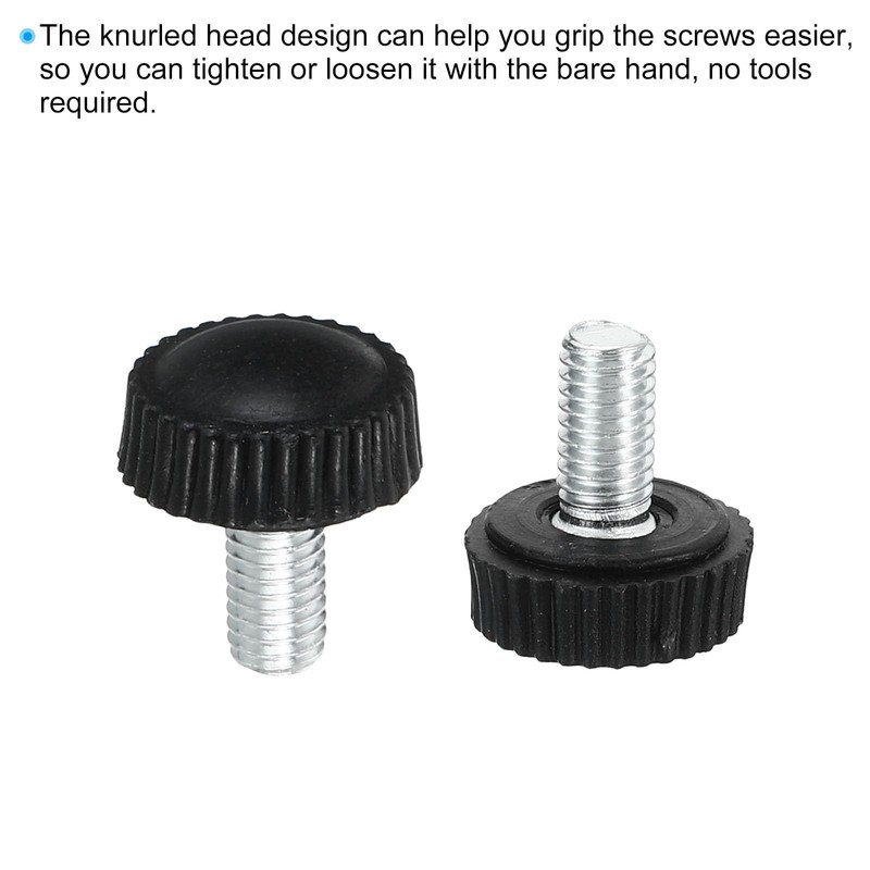 PATIKIL M5x10 mm Knurled Thumb Screws 30pcs Male Thread Round