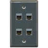 RiteAV CAT 6A 4 Port Shielded Cat6a Wall Plate 1