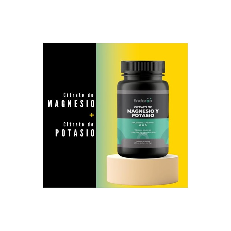 Endaroo Citrato de Magnesio con Citrato de Potasio, 500mg en